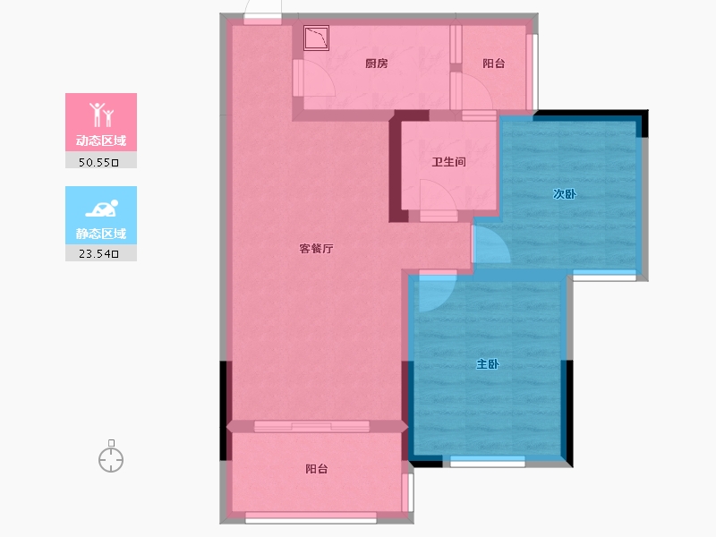 四川省-成都市-蜀青丽晶府-65.00-户型库-动静分区