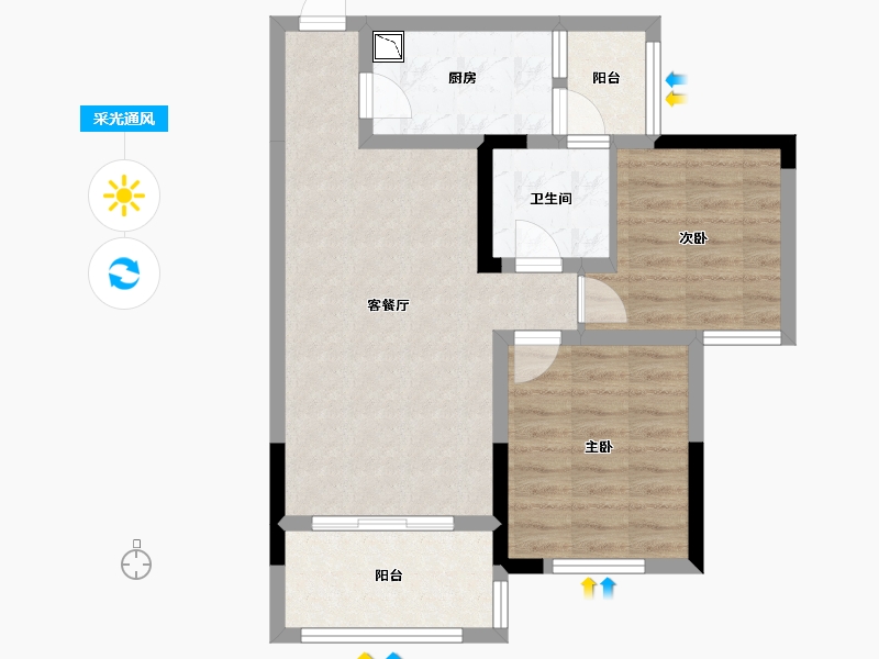 四川省-成都市-蜀青丽晶府-65.00-户型库-采光通风