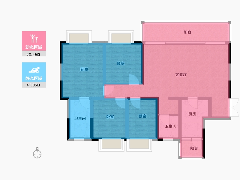 四川省-成都市-天骄府-94.29-户型库-动静分区