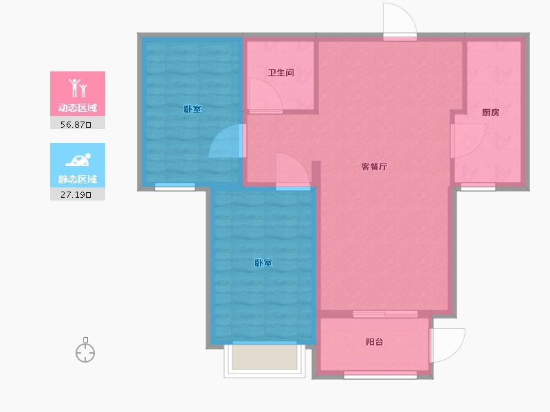 河北省-沧州市-百合·颐景园-76.01-户型库-动静分区