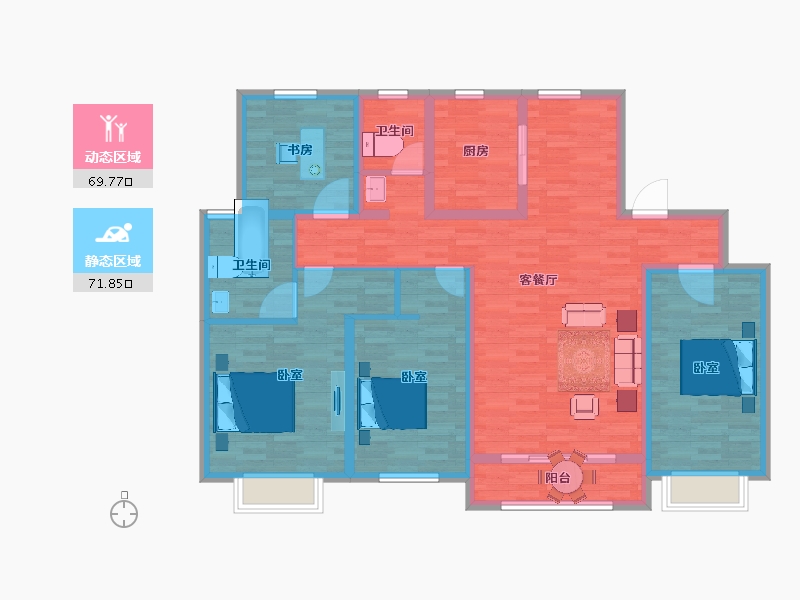 河北省-邯郸市-荣科-127.00-户型库-动静分区