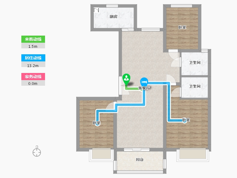 河北省-沧州市-荣盛锦绣学府-90.54-户型库-动静线