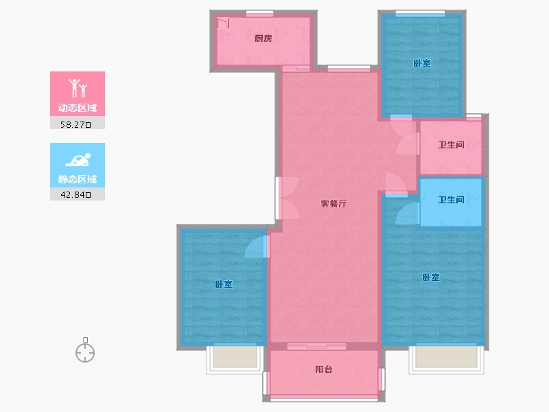 河北省-沧州市-荣盛锦绣学府-90.54-户型库-动静分区