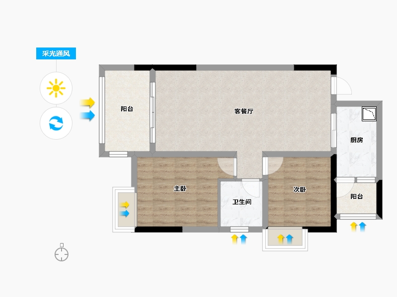 四川省-成都市-蜀青丽晶府-68.66-户型库-采光通风