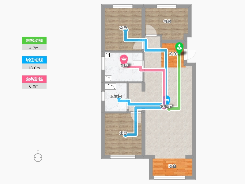 河北省-唐山市-融创唐庭壹号-69.19-户型库-动静线