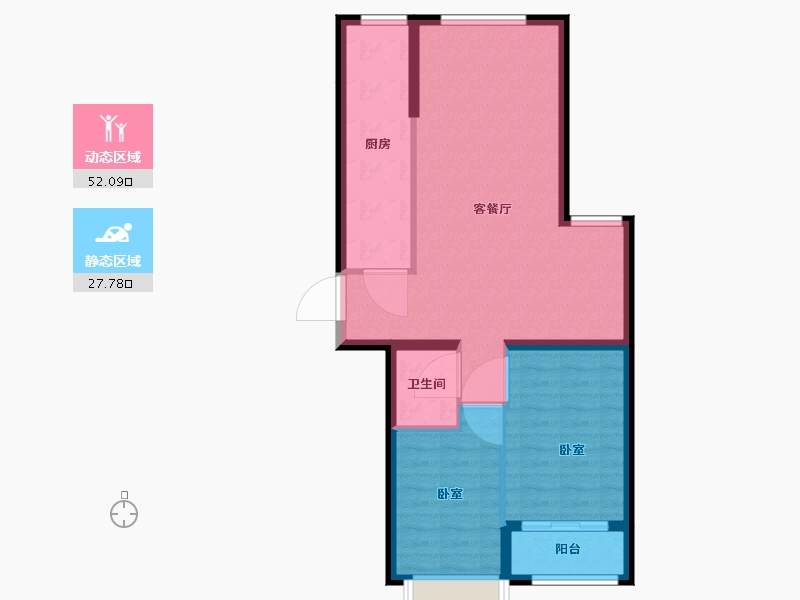 河北省-保定市-太阳城-72.02-户型库-动静分区