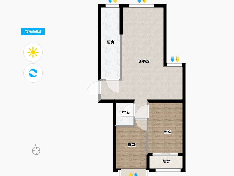 河北省-保定市-太阳城-72.02-户型库-采光通风