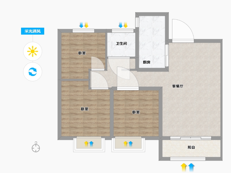 河北省-沧州市-新城悦隽时代-82.00-户型库-采光通风