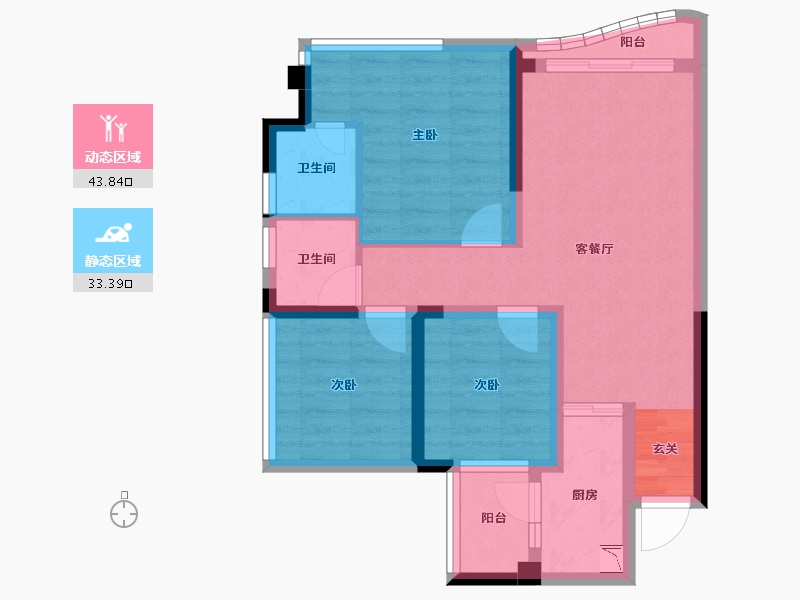 四川省-成都市-天府云城C区-67.23-户型库-动静分区