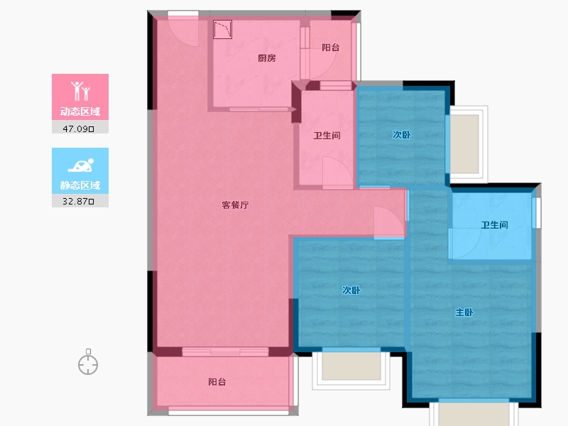 贵州省-贵阳市-贵阳恒大观山学府-71.11-户型库-动静分区