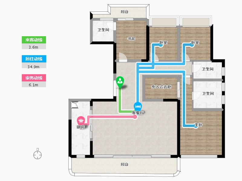 四川省-成都市-德商新希望国宾锦麟天玺-156.16-户型库-动静线