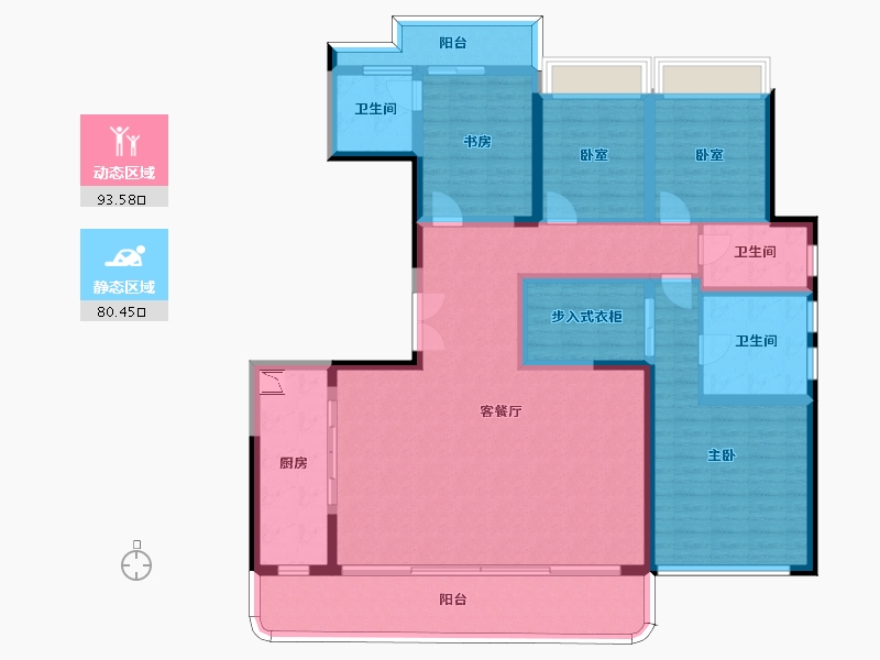 四川省-成都市-德商新希望国宾锦麟天玺-156.16-户型库-动静分区