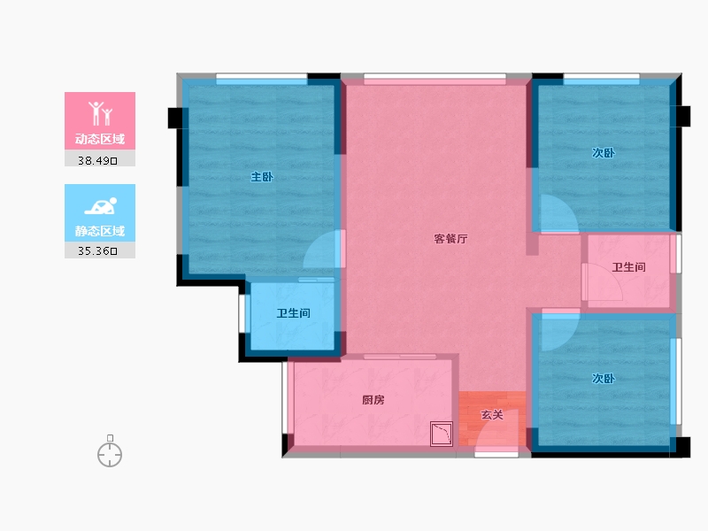 四川省-成都市-天府云城C区-65.37-户型库-动静分区