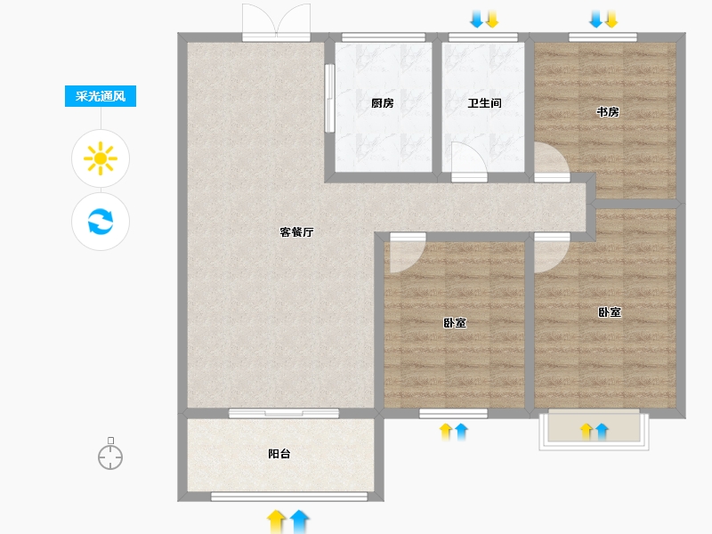 河北省-邢台市-永康城-87.00-户型库-采光通风