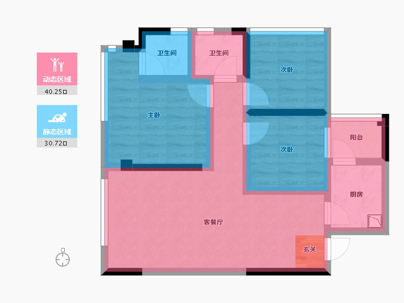 四川省-成都市-天府云城C区-61.14-户型库-动静分区