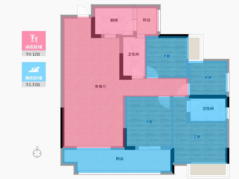 贵州省-贵阳市-广大城-90.00-户型库-动静分区