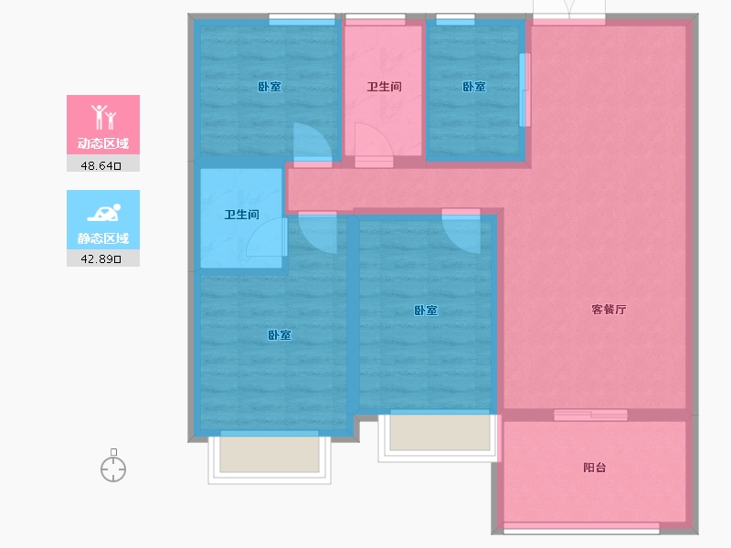 云南省-昆明市-旅泰荷樾-81.47-户型库-动静分区