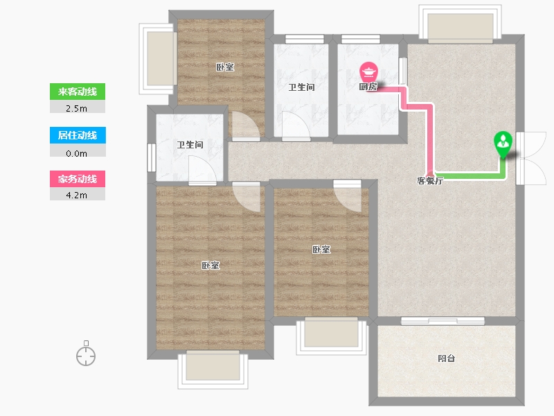 云南省-昆明市-旅泰荷樾-84.84-户型库-动静线