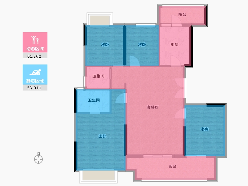 贵州省-贵阳市-金地旭辉上观-102.93-户型库-动静分区