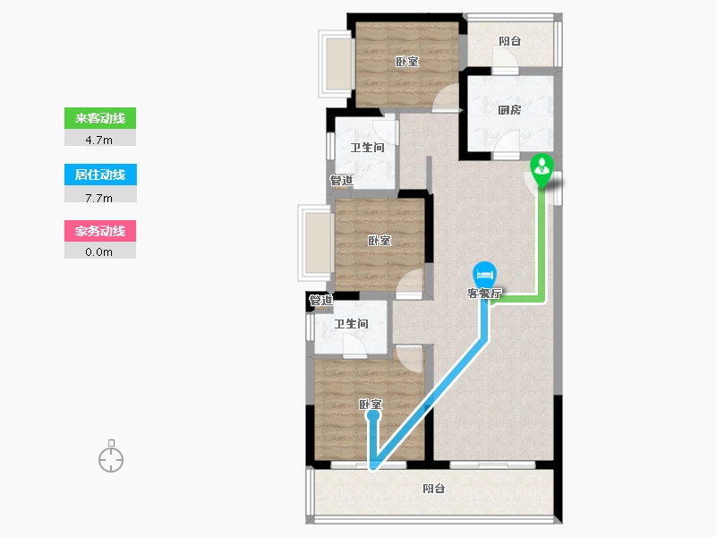 云南省-昆明市-海伦堡晋云府-90.09-户型库-动静线