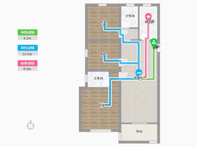 河北省-张家口市-国建四方广场-80.30-户型库-动静线