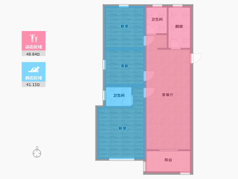 河北省-张家口市-国建四方广场-80.30-户型库-动静分区