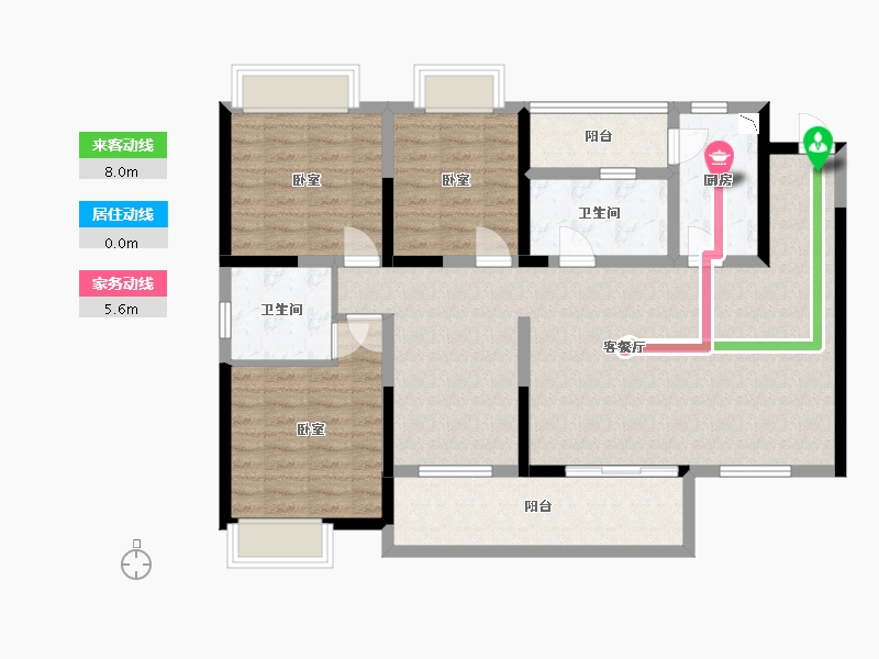 四川省-成都市-百悦城国际社区-109.35-户型库-动静线