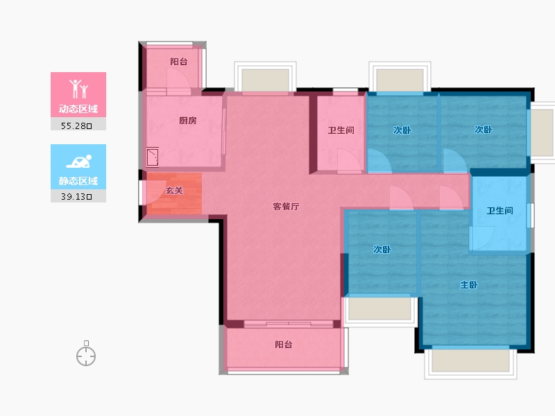 贵州省-贵阳市-贵阳恒大观山学府-84.08-户型库-动静分区