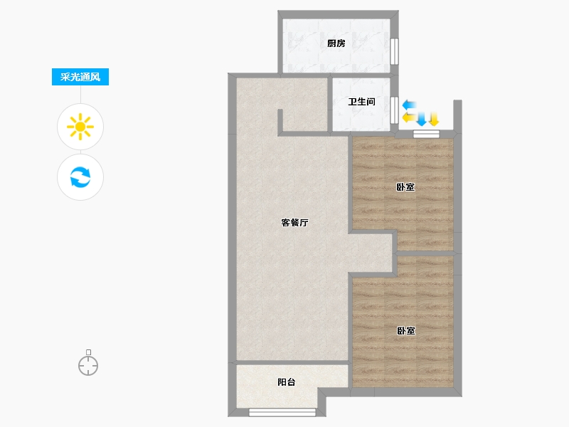 河北省-张家口市-合启公馆-76.00-户型库-采光通风