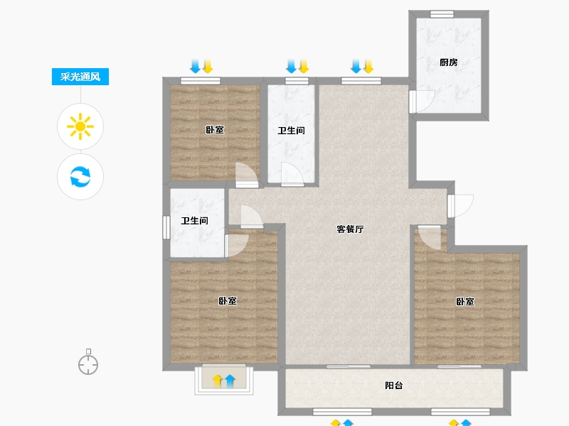 河北省-邢台市-东胜龙岗天域-109.32-户型库-采光通风