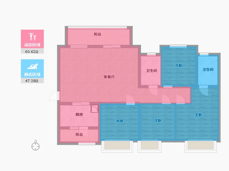 贵州省-贵阳市-贵阳中梁壹号院-95.20-户型库-动静分区