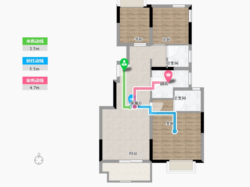 江苏省-苏州市-北辰观澜府-84.31-户型库-动静线