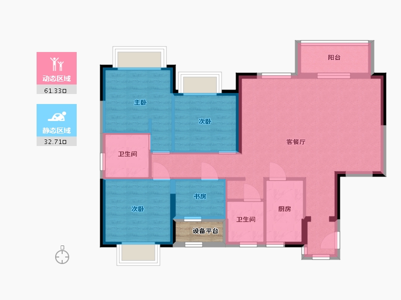 贵州省-贵阳市-铜雀台-85.94-户型库-动静分区