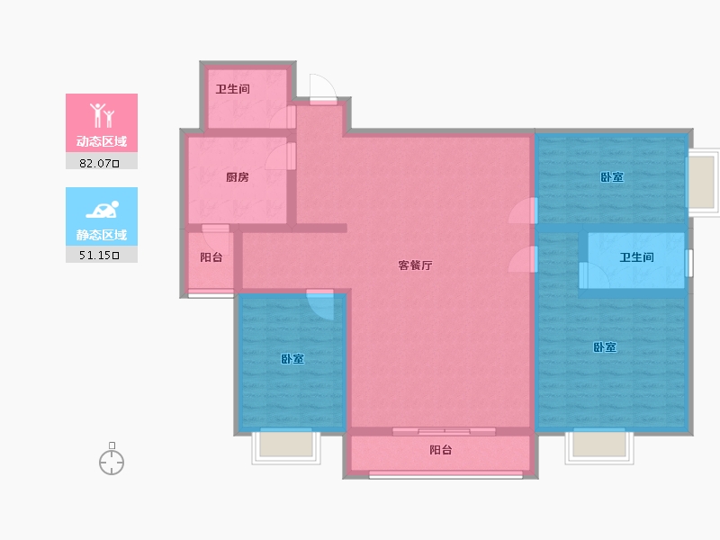 云南省-昆明市-旅泰荷樾-119.23-户型库-动静分区