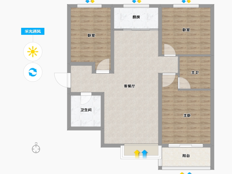 河北省-邯郸市-龙御湾-96.00-户型库-采光通风