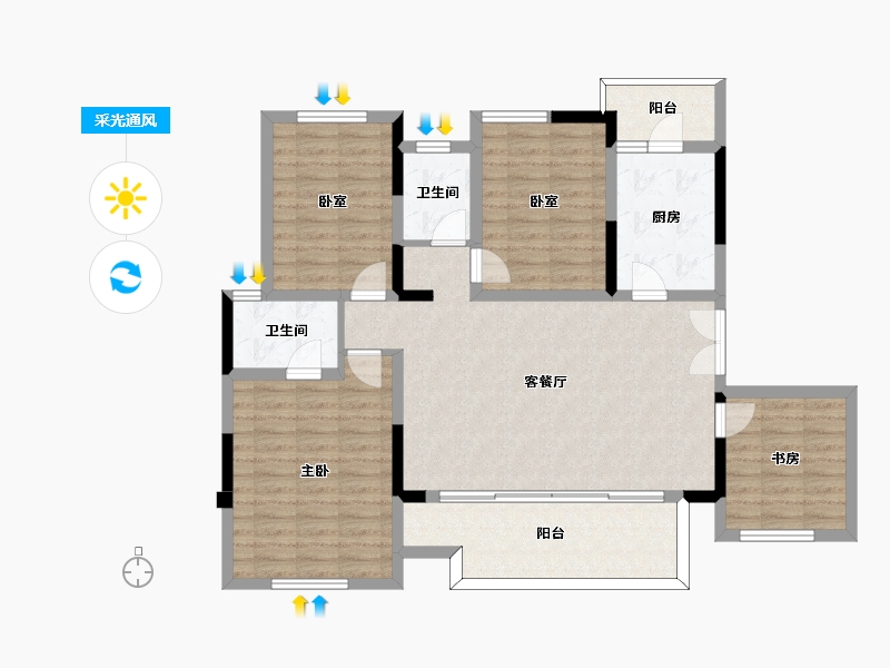 四川省-成都市-中粮天府智慧城-112.30-户型库-采光通风