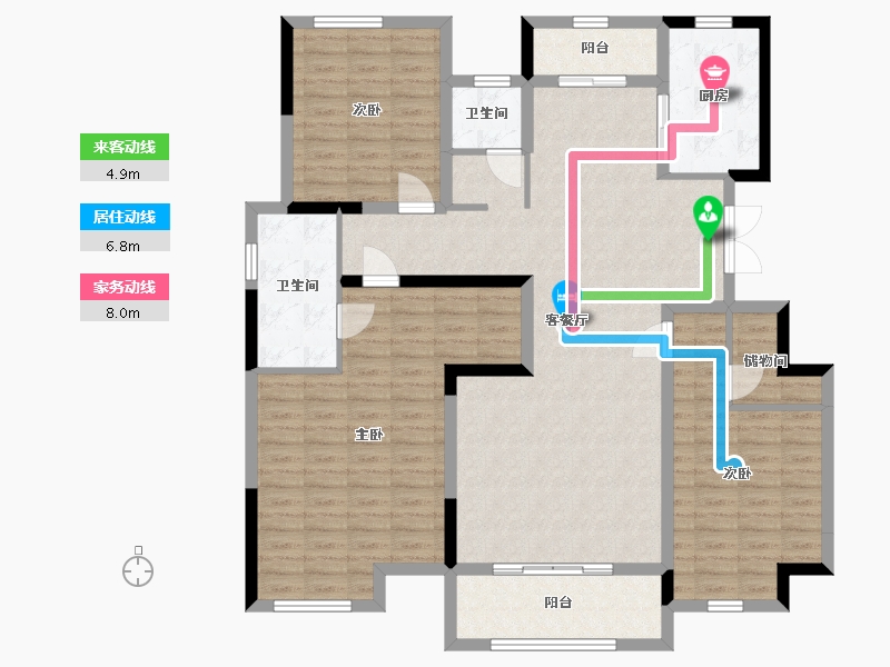 江苏省-苏州市-建滔裕园-133.20-户型库-动静线