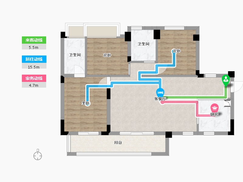 贵州省-贵阳市-碧桂园大学印象-82.70-户型库-动静线