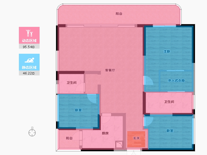 四川省-成都市-德商新希望国宾锦麟天玺-128.47-户型库-动静分区