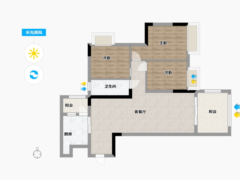 贵州省-贵阳市-广大城-79.50-户型库-采光通风