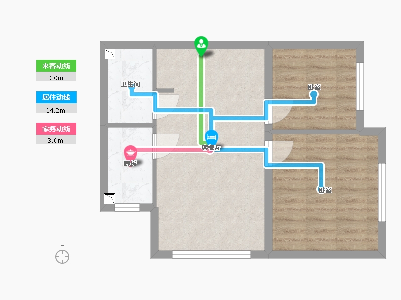 河北省-张家口市-融创·崇礼公馆-48.32-户型库-动静线