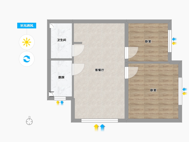 河北省-张家口市-融创·崇礼公馆-48.32-户型库-采光通风