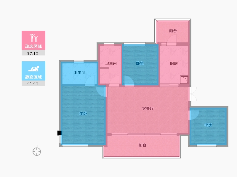 四川省-成都市-中粮天府智慧城-88.36-户型库-动静分区