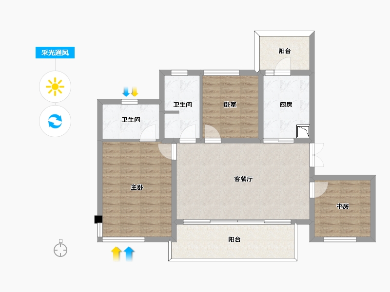 四川省-成都市-中粮天府智慧城-88.36-户型库-采光通风