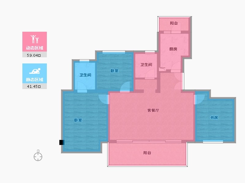 四川省-成都市-中粮天府智慧城-90.22-户型库-动静分区