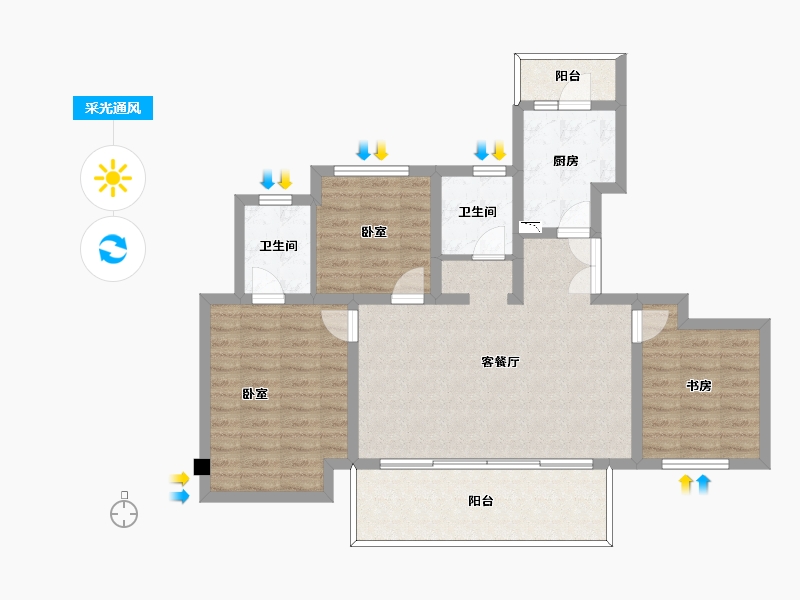 四川省-成都市-中粮天府智慧城-90.22-户型库-采光通风