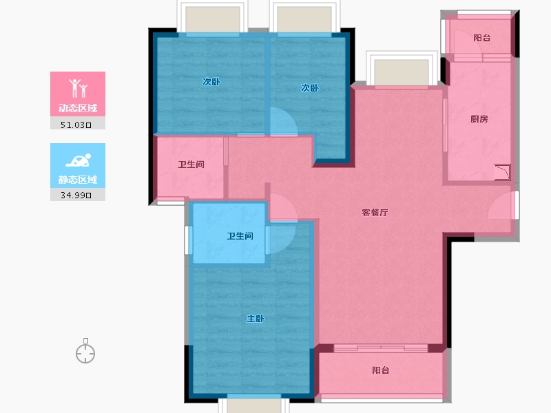 贵州省-贵阳市-贵阳恒大观山学府-76.48-户型库-动静分区