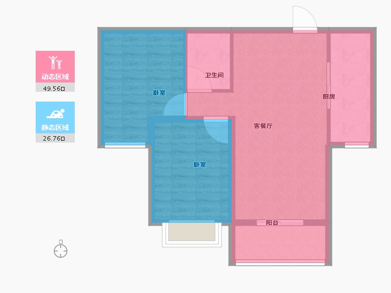 河北省-邢台市-东胜龙岗天域-68.78-户型库-动静分区