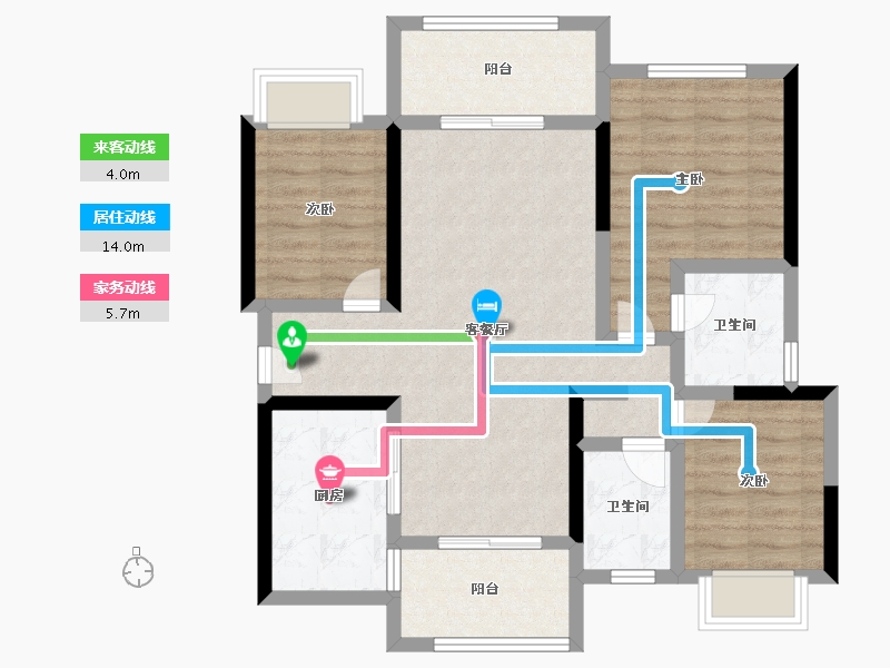 贵州省-遵义市-融创九棠府-84.13-户型库-动静线