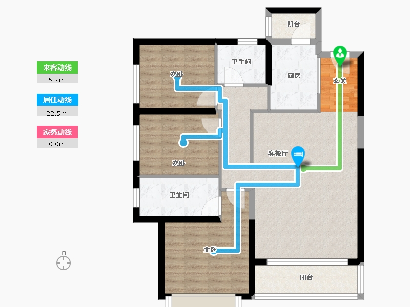 云南省-昆明市-佳兆业壹号公馆-87.12-户型库-动静线